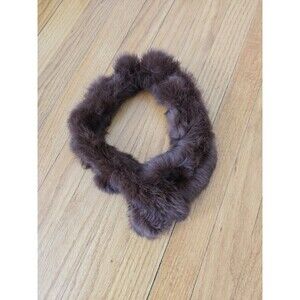 Vintage Mink Fur Scarf 60s Dark Brown Pom Pom Boa Wrap Mid-Century